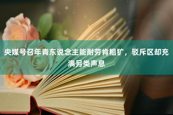 央媒号召年青东说念主能耐劳肯粗犷，驳斥区却充满另类声息