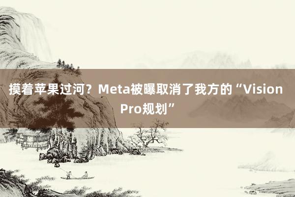 摸着苹果过河？Meta被曝取消了我方的“Vision Pro规划”